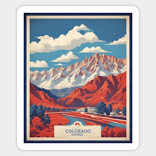 Colorado Springs Colorado United States of America Tourism Vintage Poster Sticker